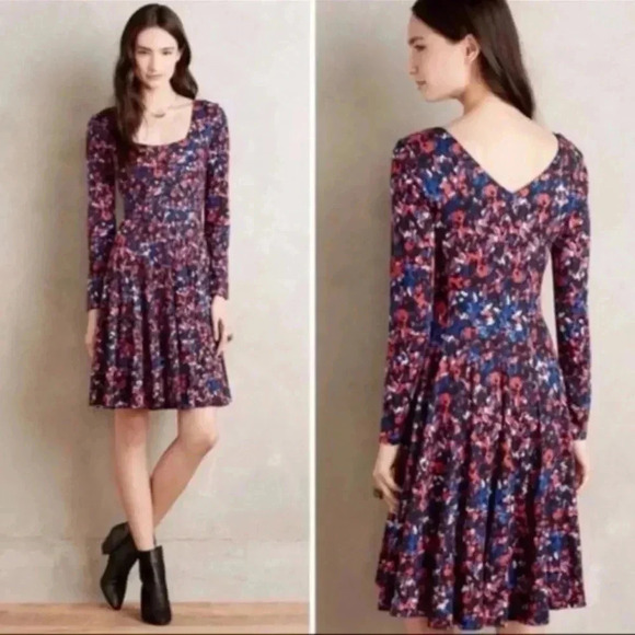 Anthropologie‎ HD in Paris Long Sleeve Skater Dress size xs - Picture 1 of 8